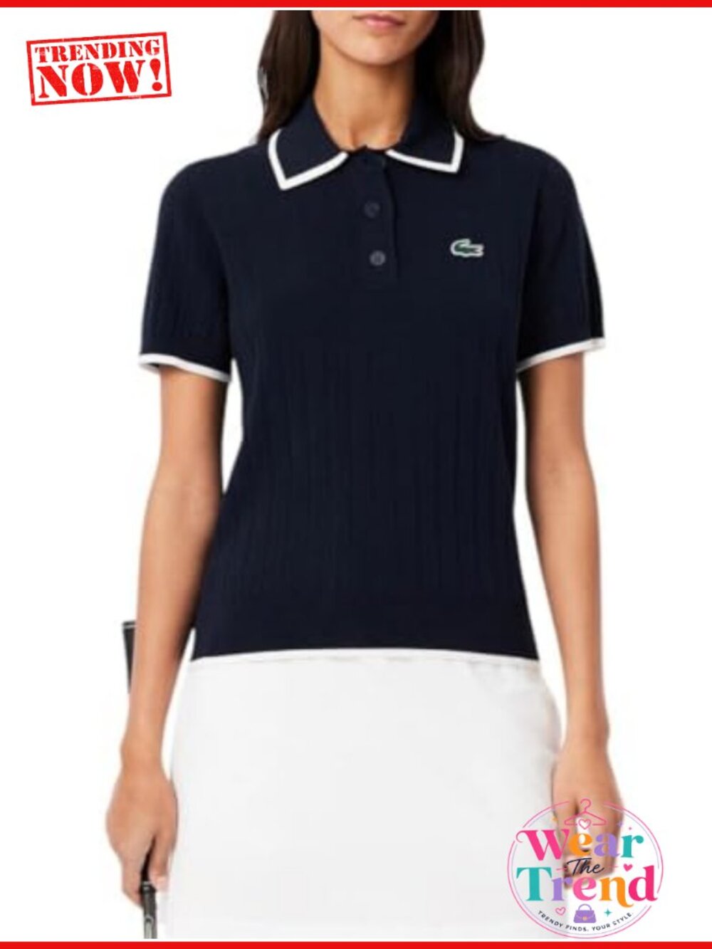Lacoste Sport Short Sleeve Polo Collar Golf Sweater Women's Activewear